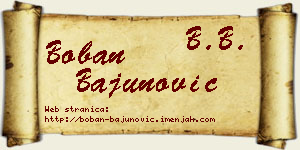 Boban Bajunović vizit kartica